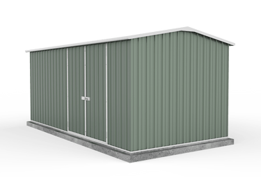 Absco 4.48mW x 3.00mD x 2.06mH Double Door Workshop Shed - Pale Eucalypt - Shed City
